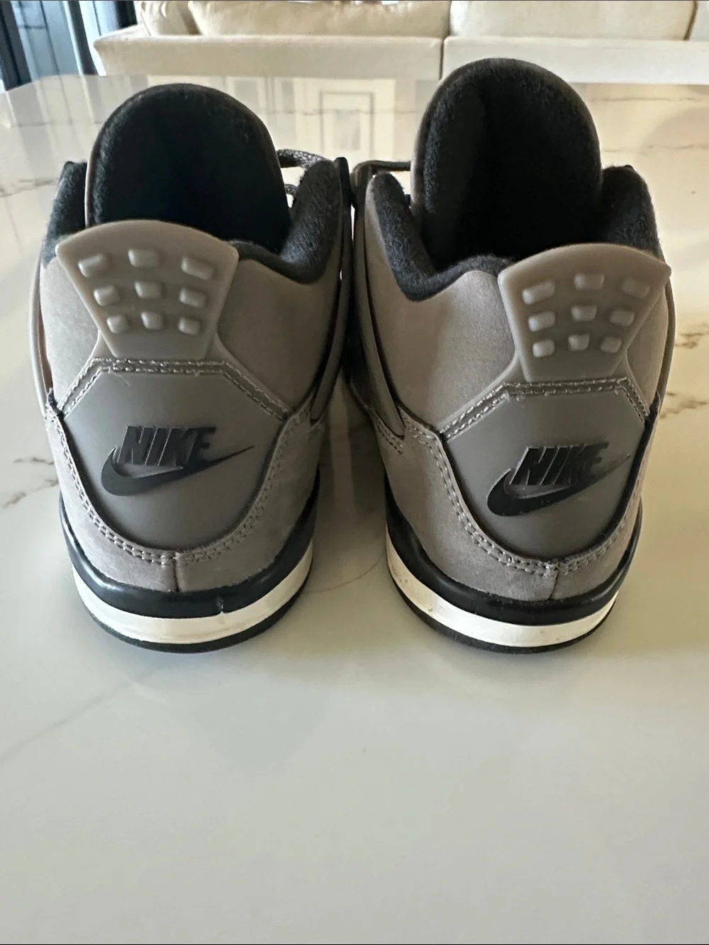 Jordan Grey Suede Retro Sneakers with Black Accents Kids 13